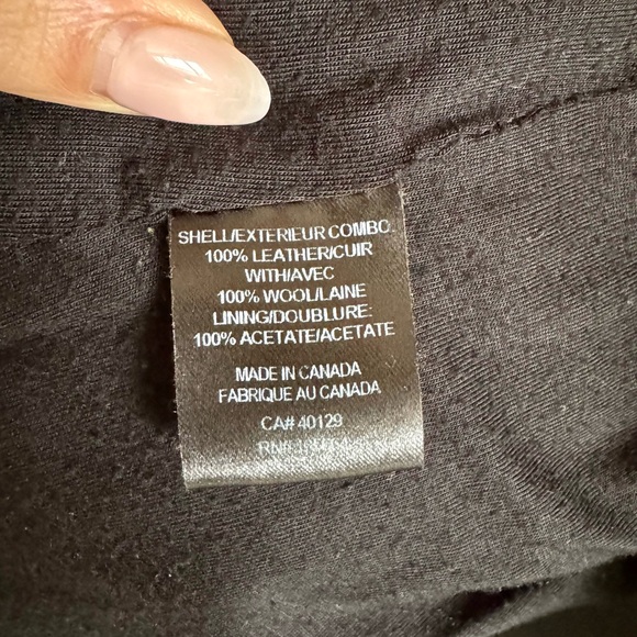 L.A.M.B. Black Leather Wool Lined Biker Jacket with Gunmetal Detail - Picture 6 of 14